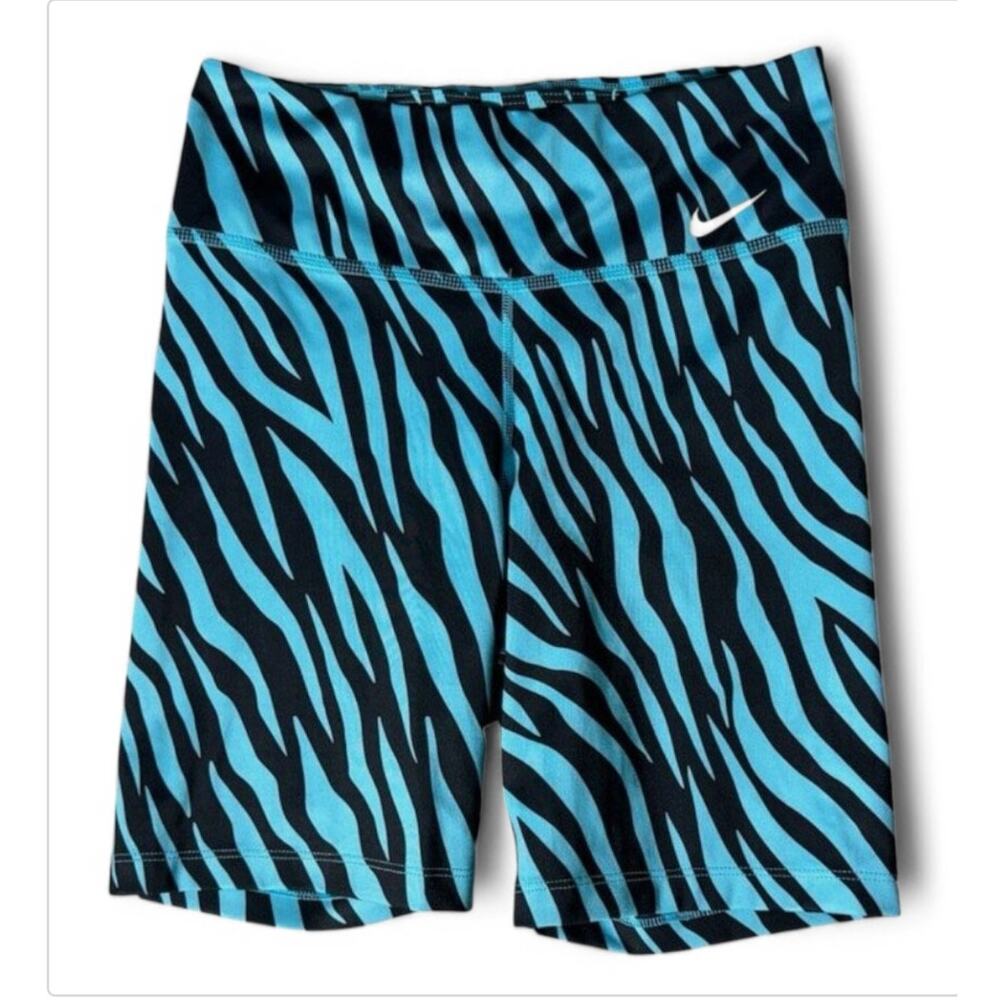 NWT NIKE Dri-Fit Training Shorts 7"‎ Zebra Print CZ9207 Chlorine Blue Size XS